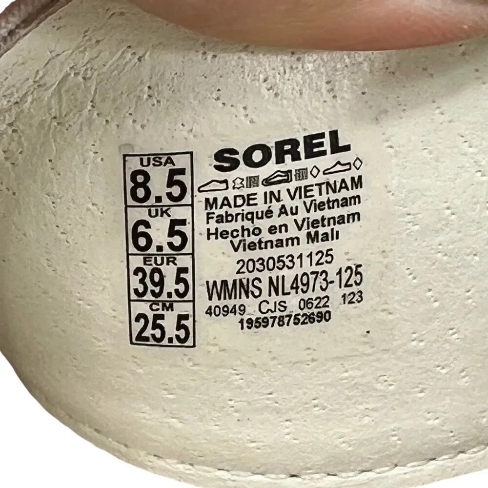 Sorel Vibe Slide Chunky Sandals in Sea Salt Size 8.5